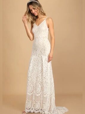 chinese dress ladies Ivory Lace Sweetheart Maxi Dress main image 1